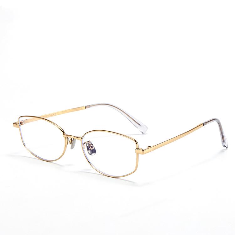 Women's Ultralight Titanium Cat Eye Glasses, Fashionable Polygon Design, Anti-Blue Light, Prescription-Ready.