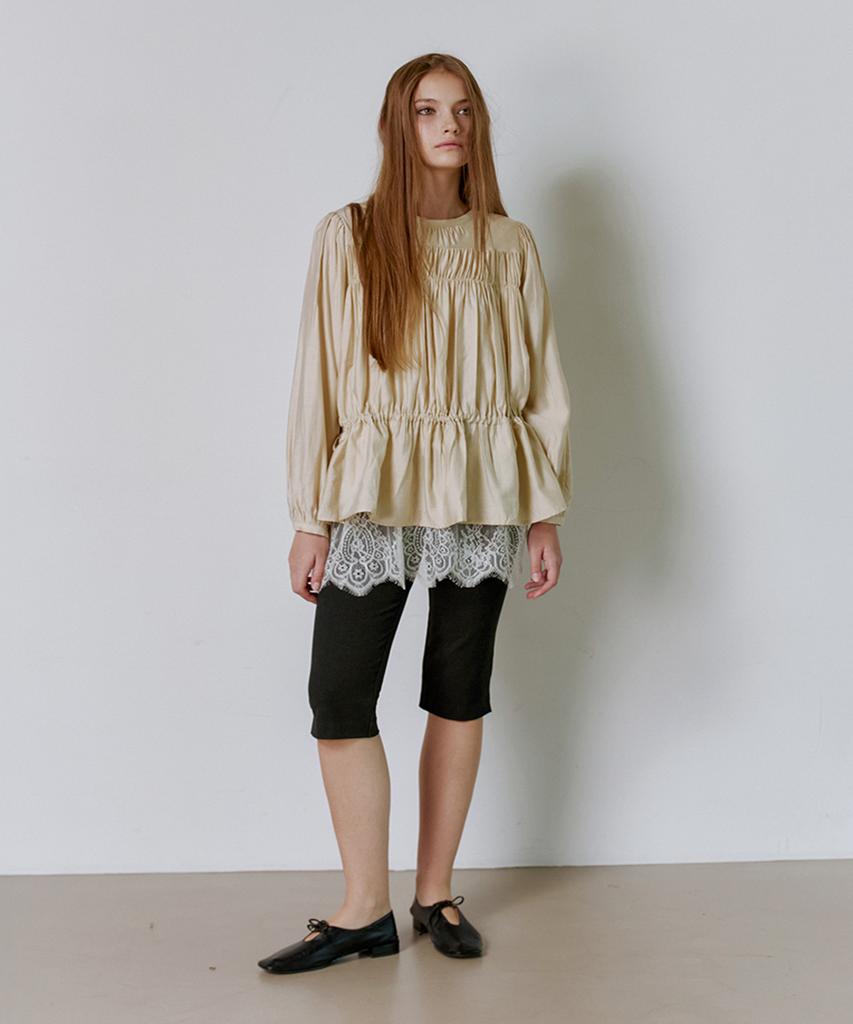 GANISONG Romantic Layered Blouse_Beige