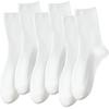 Women's Japanese Style Mid-Calf Cotton Socks - Plain Colors, Vertical Stripes, Seamless, Breathable, Versatile for Spring and Autumn