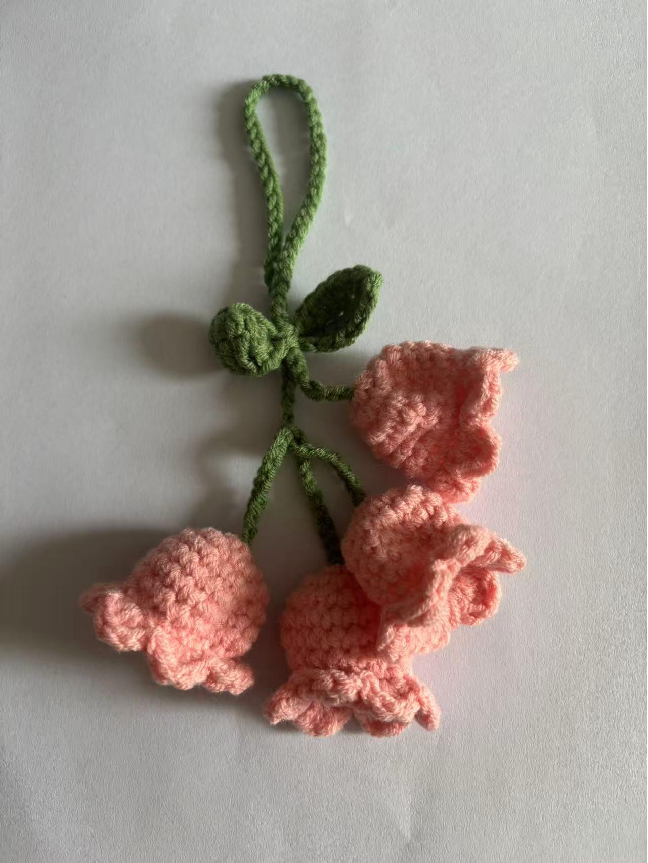 

Lily of the Valley Handmade Knitted Yarn Keychain or Home Wall Decoration