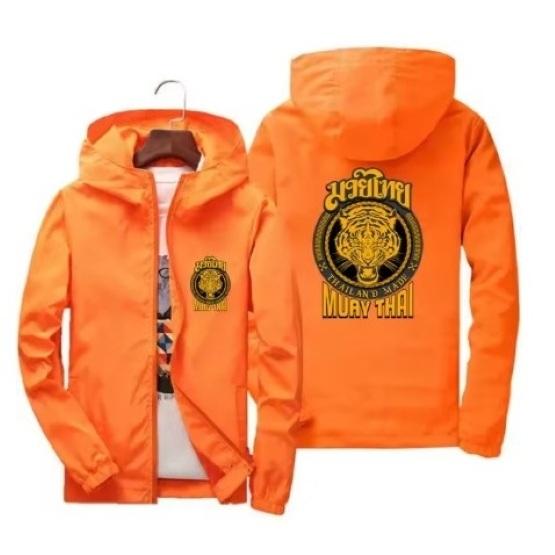 Kickboxing Boxing Tiger Muay Thai  MMA UFC Jacket Hood Sweatshirt Long Sleeve Unisex Men Women Zip Polyester Workout Print Training