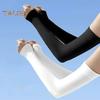 UV Protection Cooling Arm Sleeves for Men Women Sports Compression Arm Cover Summer Fingerless Gloves for Cycling Driving Outdoors