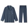 Yiershuang Men's 100% Cotton Lapel Loungewear & Pajama Set
