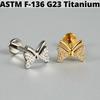 1PC G23 Titanium Butterfly Internal Thread Labret Lip Rings Cross Snake Ear Cartilage Tragus Helix Earring Lobe Piercing Jewelry