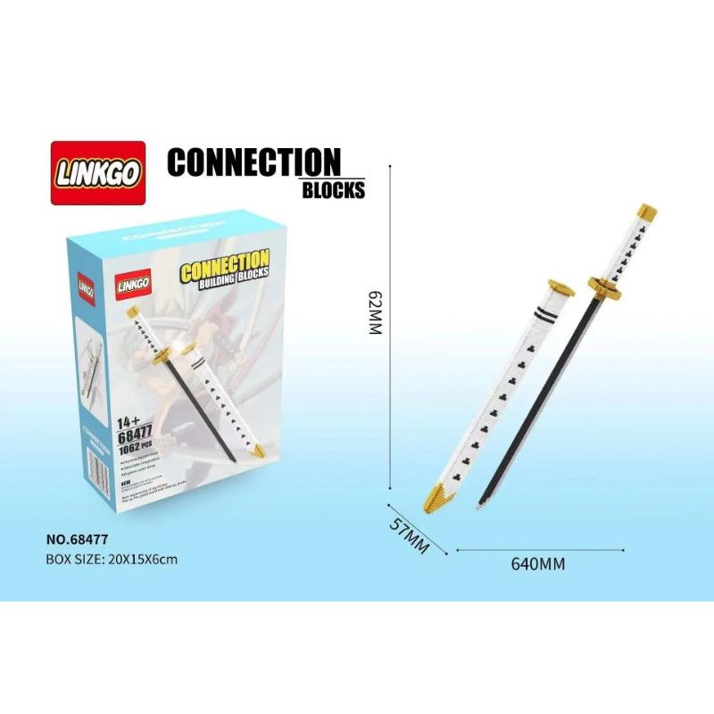 One Piece Schwert Linkgo Micro Bausteine Roronoa Zoro Sandai Kitetsu DIY Zusammengebaute Verbindung Mini Ziegel Spielzeug