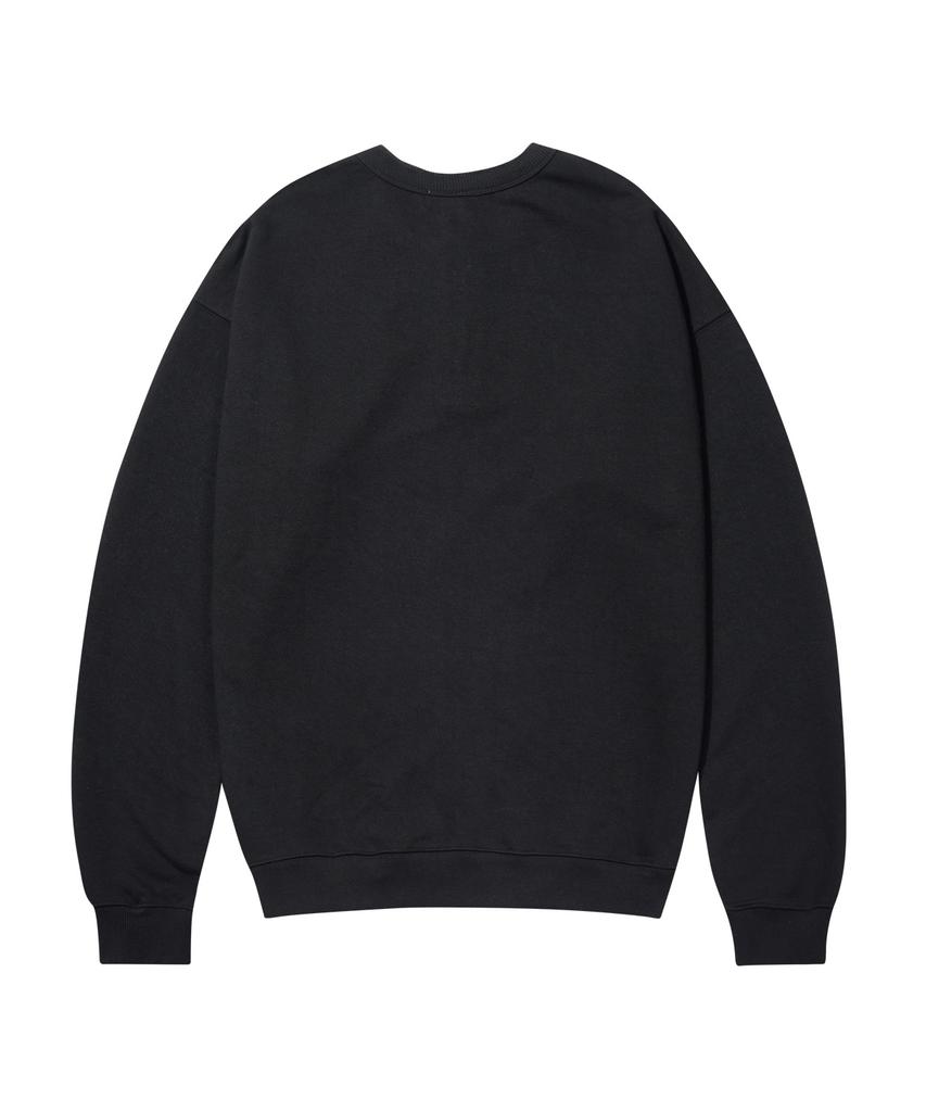 STENDS [M~4Xl] Henley Neck Semi-Oversized Sweatshirt_Black