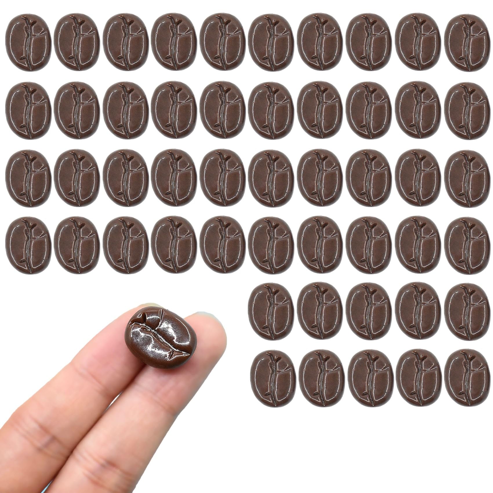 

NOELAMOUR Coffee Bean Food Sample Model Realistic Coffee Bean Food Model Cafe Display Prop Ornament 50 - - - (Glossy, pieces)