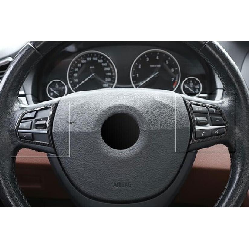Car Steering Wheel Button Frame Trim Fit For BMW 5 Series 2011-2017 Carbon Fiber