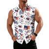 Men's Workwear Lapel Button-Down Vest Shirt - Lightweight Sleeveless Top