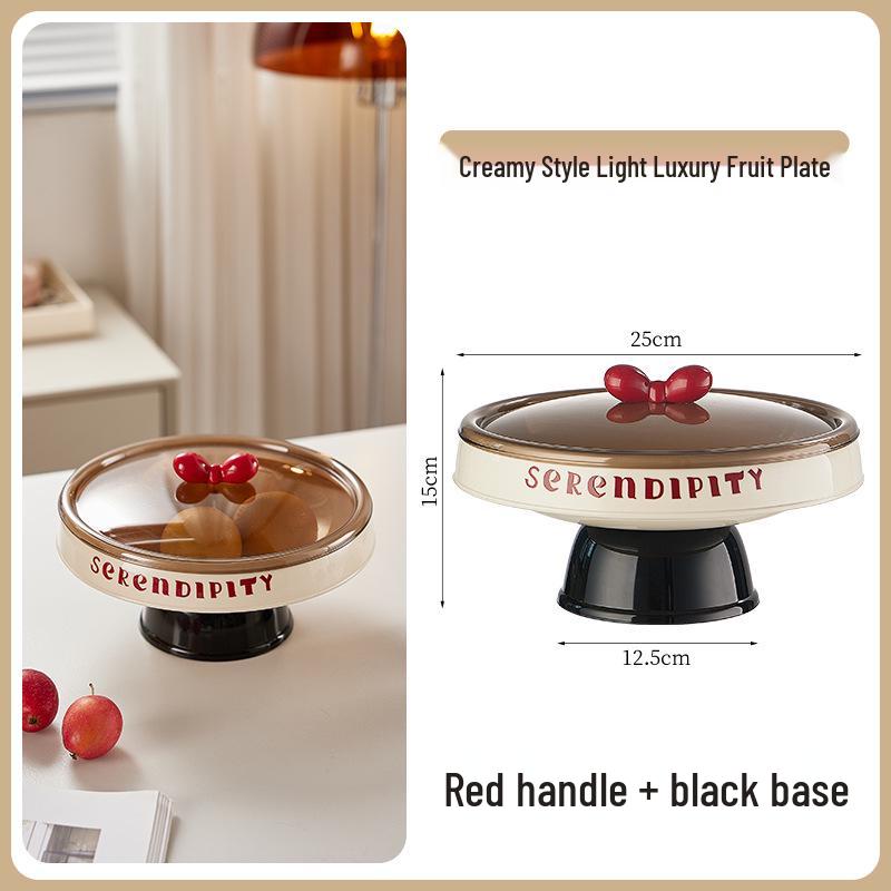 Dopamine Cream Fruit Plate: Stylish Home Coffee Table Display for Snacks and Candy.