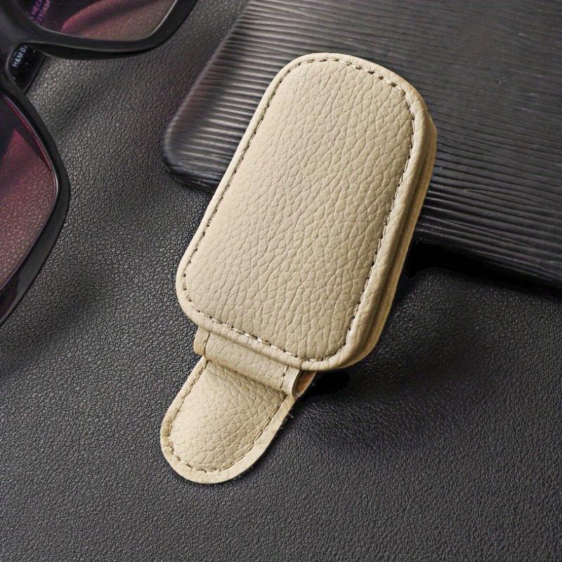 Car sunshade sunglasses frame, magnetic faux leather glasses, car glasses hanging clip, ticket clip, glasses frame