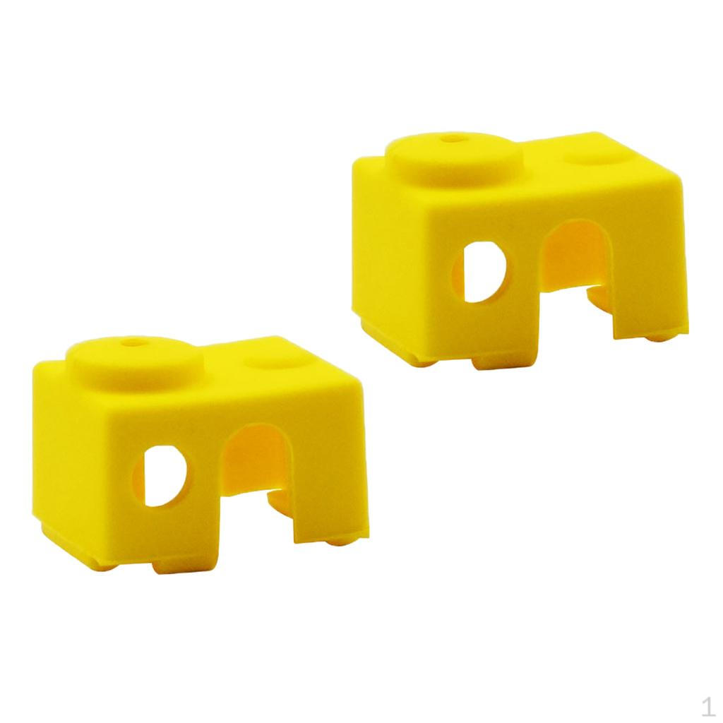 2Pcs 3D Printer Part V6 Silicone Socks Case Protective Cover Instead Ceramic Yellow