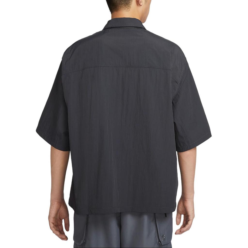 Nike Proteção Solar Técnica Resistente à Água Tecido Ajuste Solto Proteção UV Camisa Polo de Manga Curta Masculina Camisas Polo Preto Carvão FZ0705-060