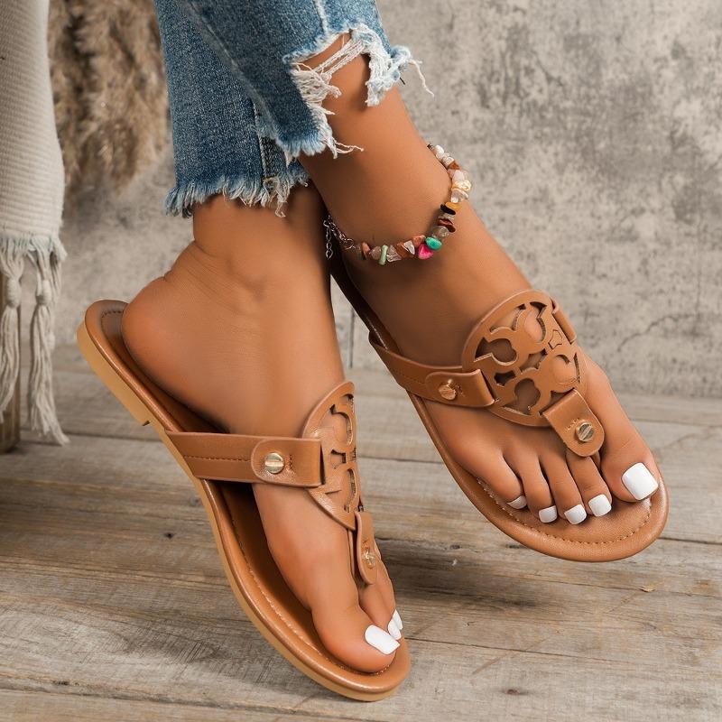 Fashionable Flat-bottomed Flip-flops Versatile Shoes Anti-slip Corner Toe Flip-flops