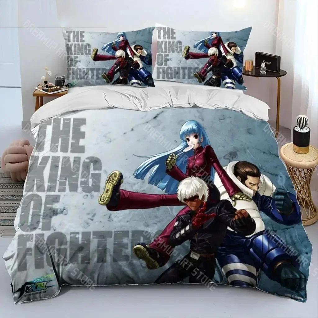 3D Print King Of Fighters Retro Bedding Set Boys Girls Twin Queen Size Duvet Cover Pillowcase Bed Kids Adult Home Textileextile