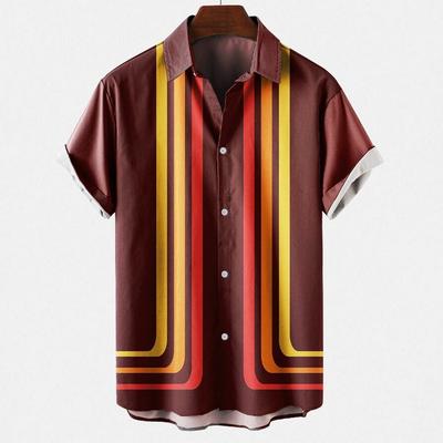 Summer Plus Size Men's Casual 3D Digital Printed Short Sleeve Shirt Hawaiian Men's Shirt