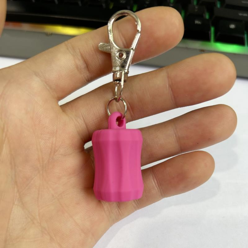 Portable Lip Gloss Keychain Caps Silicone Lid Holder Keyring Pendant For Lip Balm Bag Pendant Makeup Tool Accessories