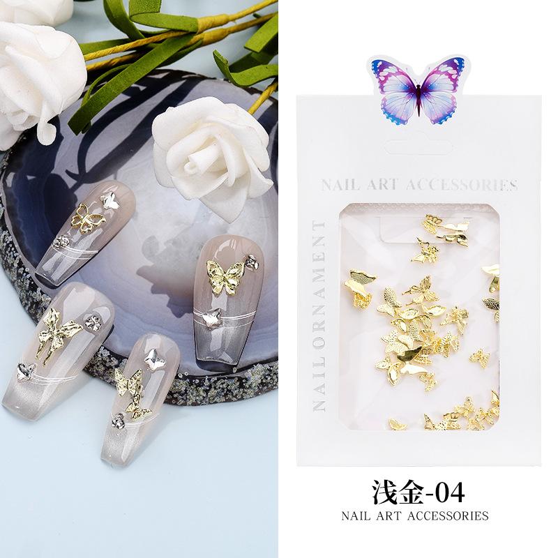 

Nail Art Jewelry Mixed Metal Bow Nail Art Jewelry Gold And Silver Nail Decoration Alloy Three-Dimensional Diy Jewelry