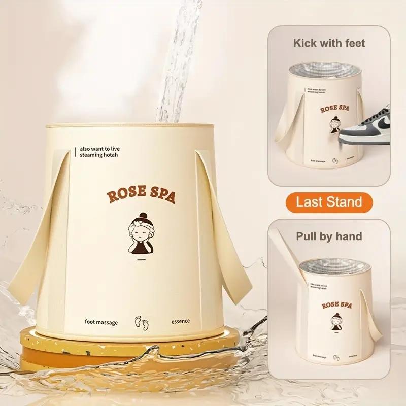 Portable Folding Foot Soak Bath Tub Over-Knee Height Thickened Five Layer Insulation Foot Massage Spa for Relaxation Soothin