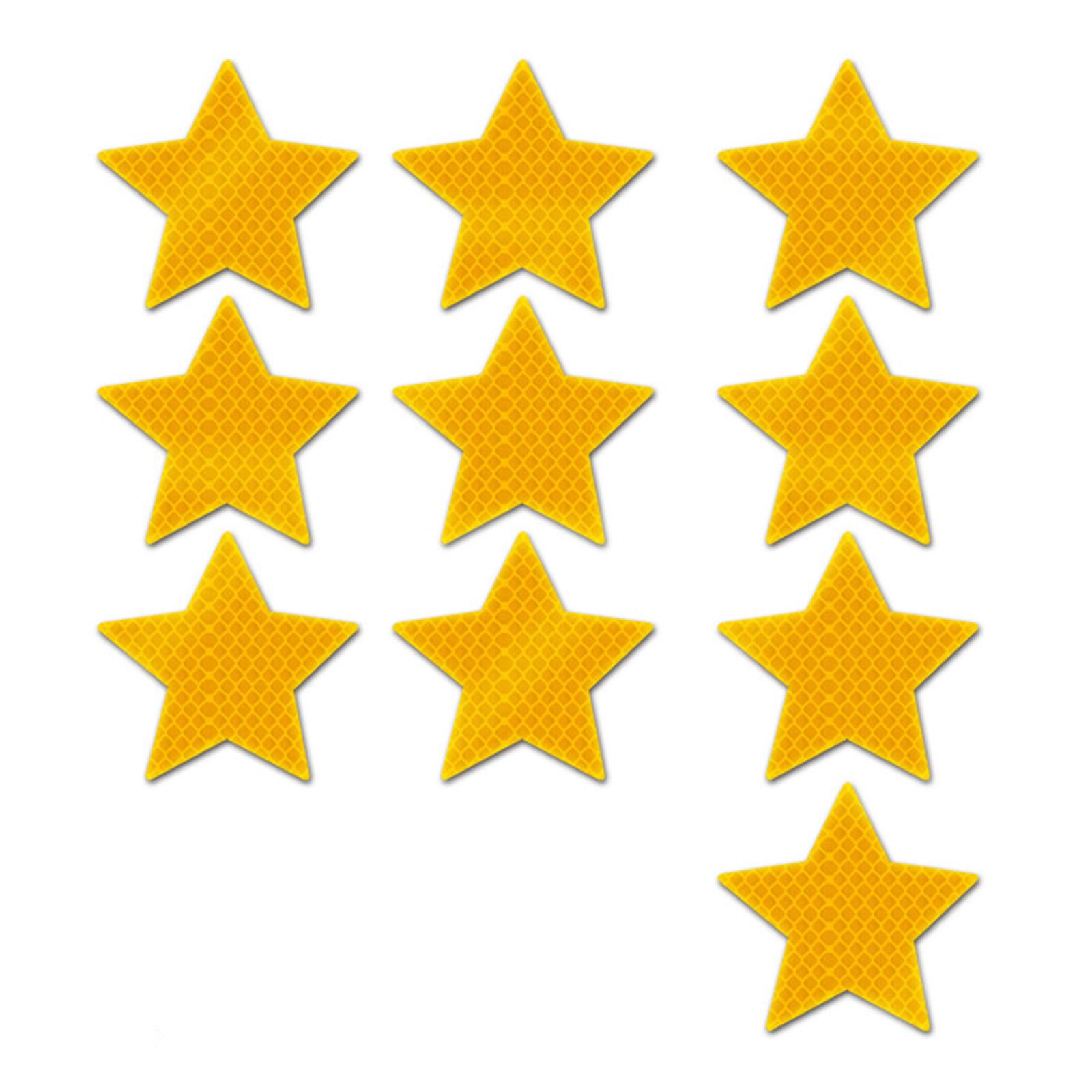 

10 штук Светоотражающие наклейки на автомобиль в виде звезды высокой видимости Предупреждающие ленты Самоклеящиеся Водонепроницаемые для велосипедов Грузовиков Мотоциклов