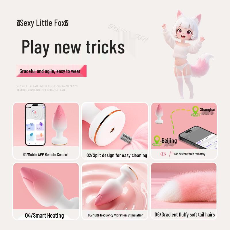 Wireless Remote Fox Tail Anal Plug - Strong Vibration Adult Toy for Stimulation and Flirting