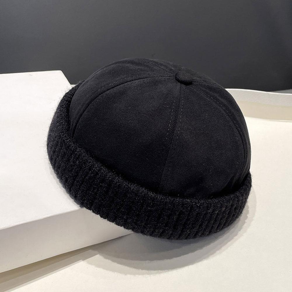 Men Melon Skin Hat Four Seasons Beanie Landlord Hat Versatile Hip Hop Hats Punk Girl Y2K Brimless Sailor Hat Bonnet Docker Cap