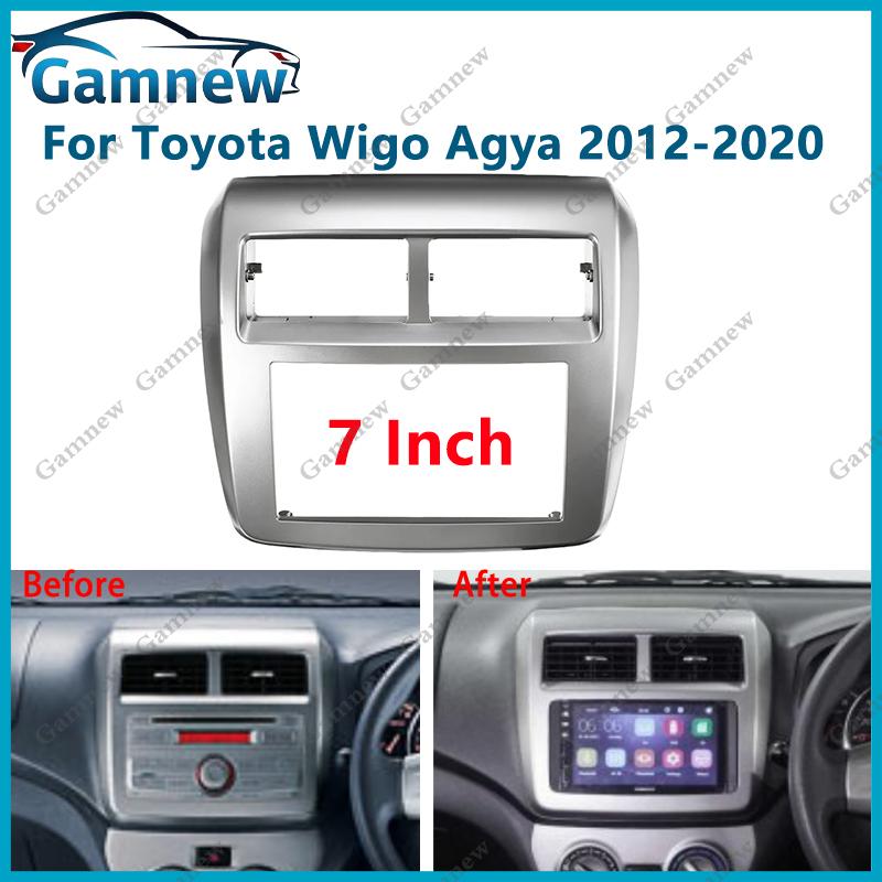 

7 inch 2DIN Car Fascia Radio Panel For Toyota Wigo Agya 2012-2020 Frame Kit Install Facia Face Plate 178x100mm