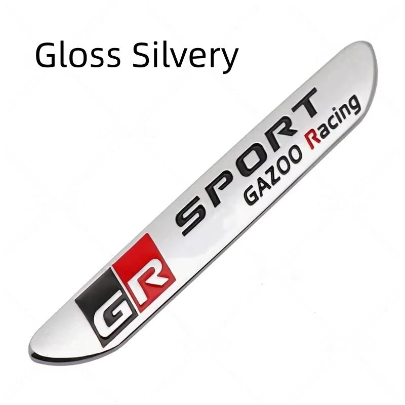 

1Pc 3D Metal GR Sport Gazoo Racing Side Fender Emblem Rear Boot Trunk Badge Sticker High-Quality Car Accessories серебряный