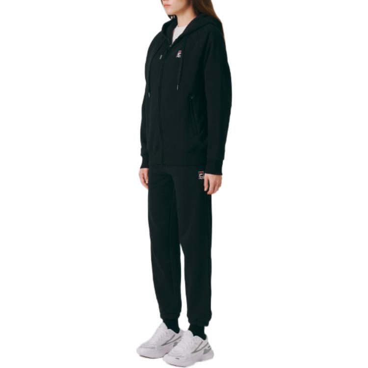 FILA Knitted Sweatpants Unisex Black Moderate Cuffed Pants FS2FPE4101X-BLK