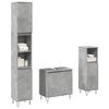 3 Piece Bathroom Furniture Set Concrete Grey Particleboard