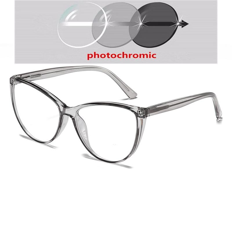 Big Frame Anti Blue Rays Cat Eye Nearsighted Glasses For Women TR90 Spring Leg Prescription Eyeglasses 0 -0.5 -0.75 To -6.0