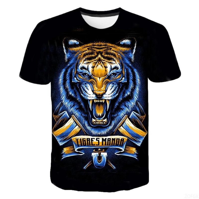 Fashion Men's T-Shirt Animal Tiger 3D Print Men's and Women's Summer Short Sleeve Round Neck Casual Top Outdoor Men's Clothing