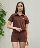 CONCHWEAR Tennis Terry Open Collar T-Shirt (Brown)