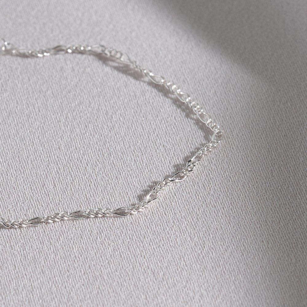 Mimi.J Jewelry 925 Silver Ladder Link Chain Bracelet