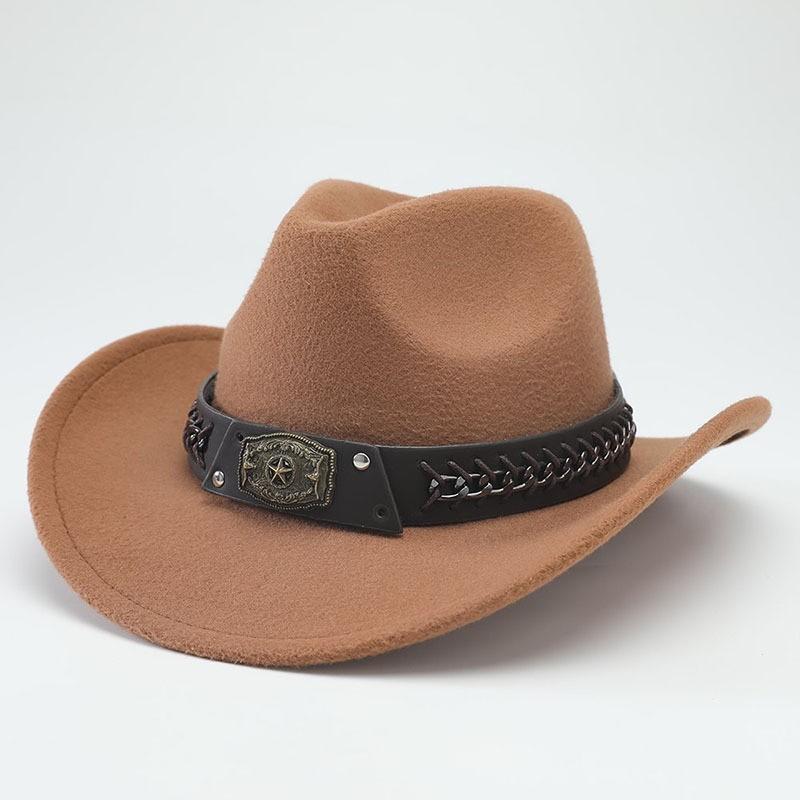 Cowboy Hat With Chain And Starry Sky Compass For Western Style Men And Women