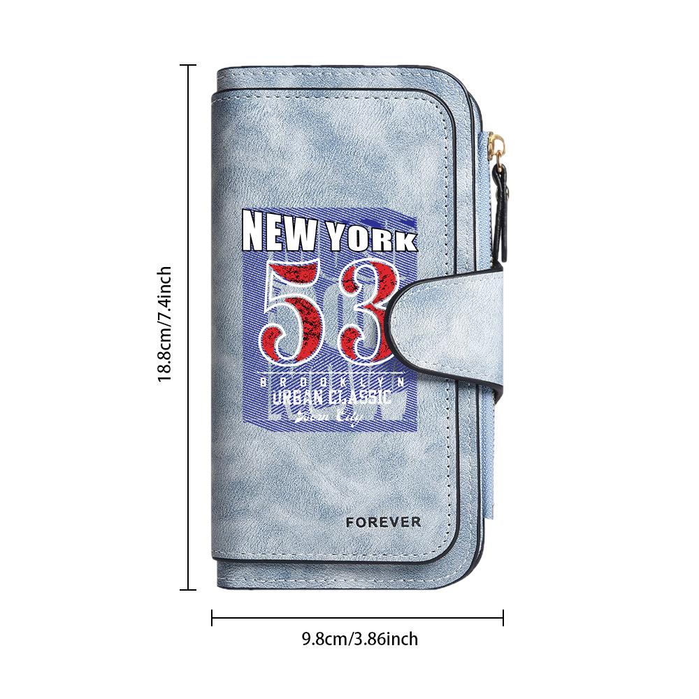 New York Printed Long Wallet Casual Multipurpose Card Holder Portable Fashion Purse