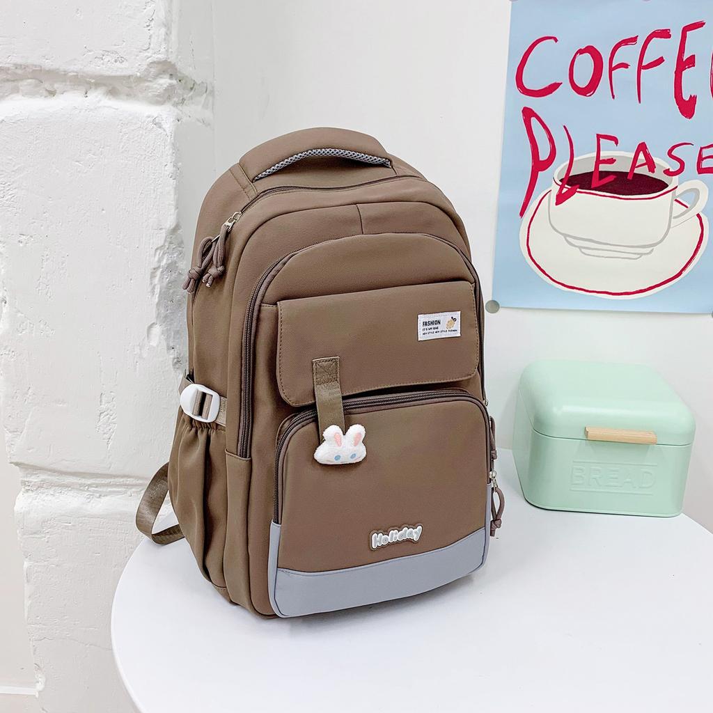 Schoolbag Backpack Women's Large Capacity High School Student School Bag Elementary School Junior High School Campus Korean Edition Tide Leisure 