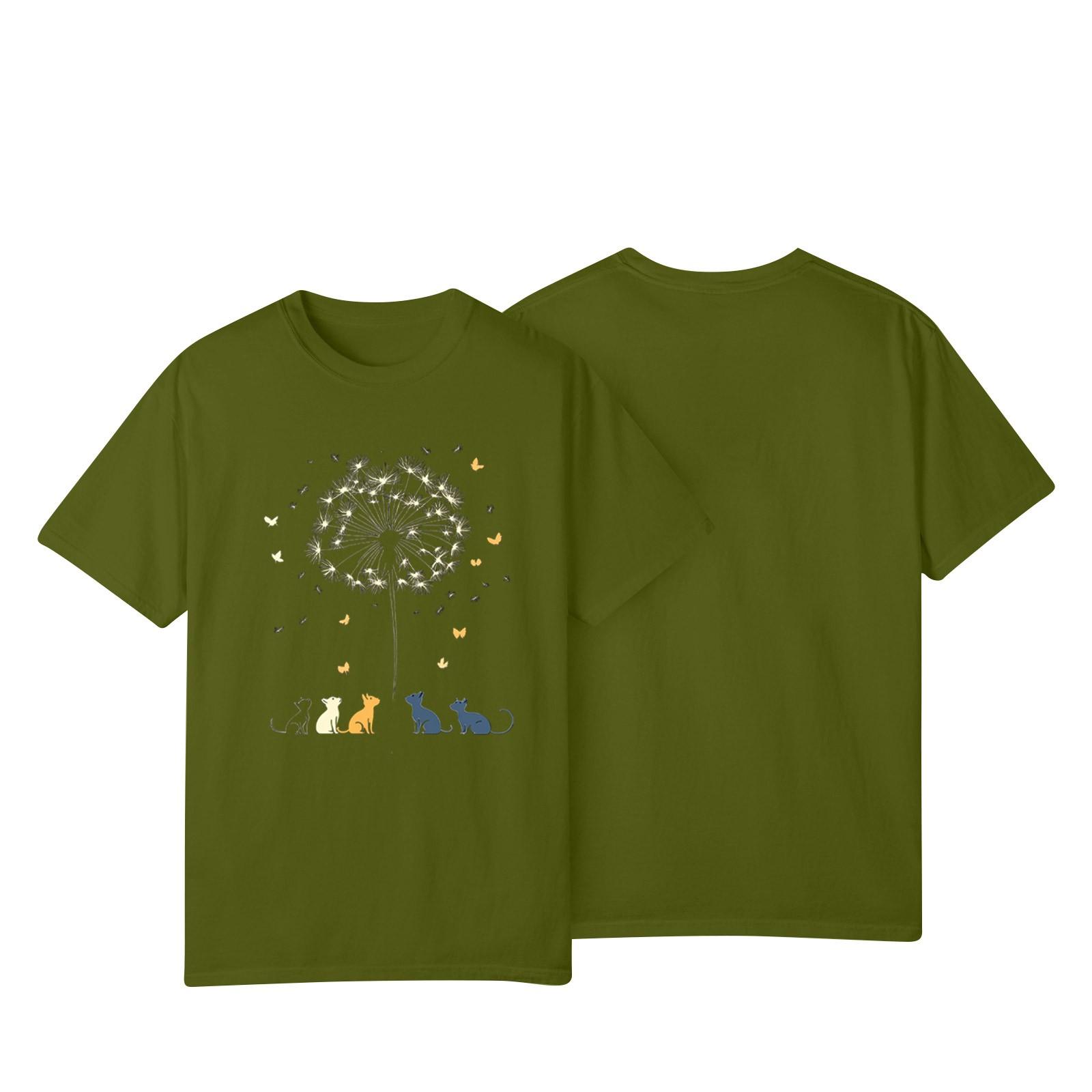 

Женская повседневная футболка с принтом подсолнухов Street Slim Fit с коротким рукавом L армия зеленый