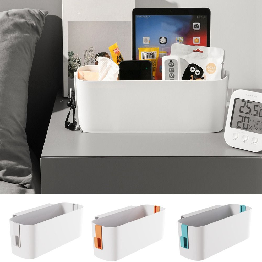 Free Punch Bed Hanging Bag Plastic Sundries Organizer Durable Night Stand Shelves  Desk