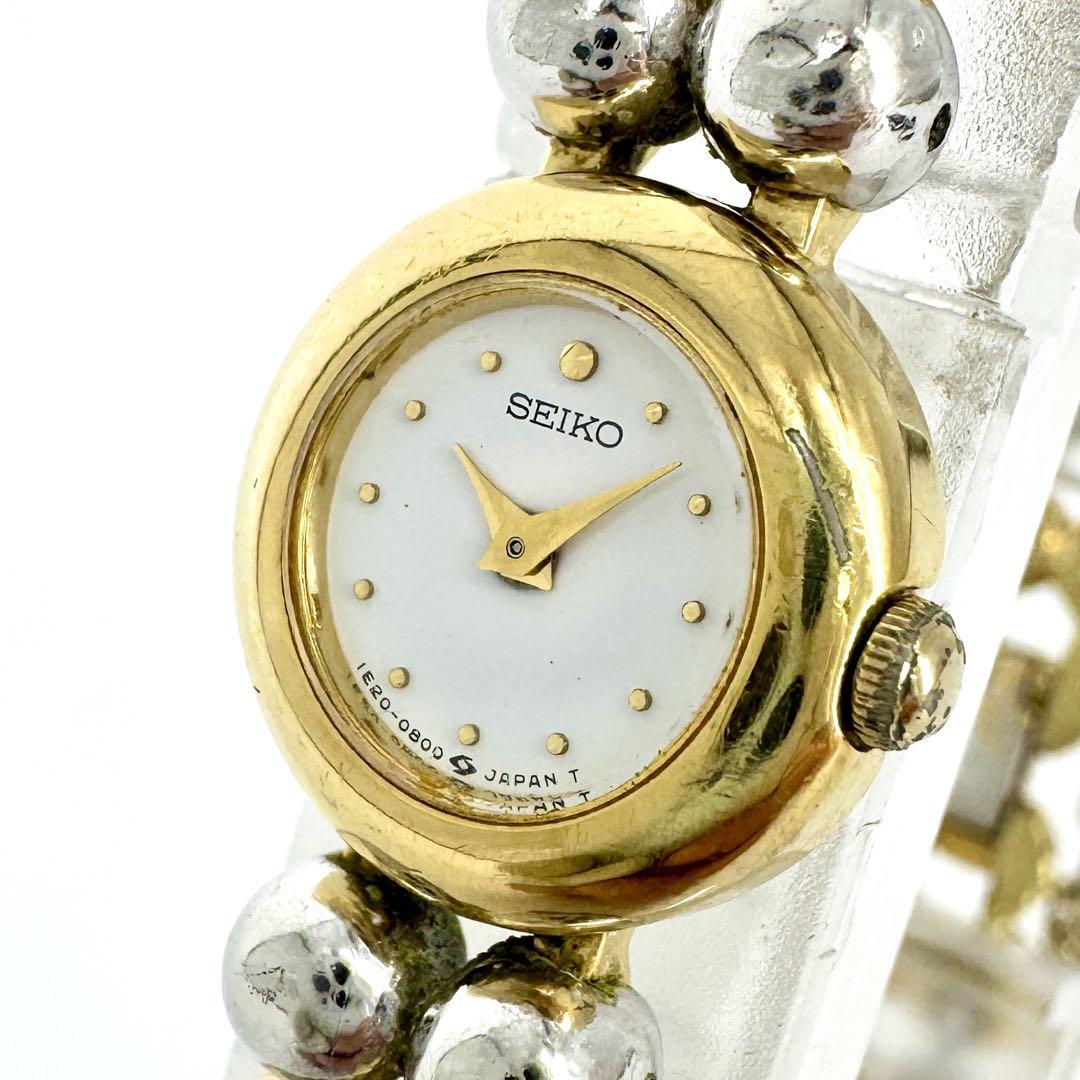 

[USED] Battery-powered SEIKO bangle watch for women, two-tone
