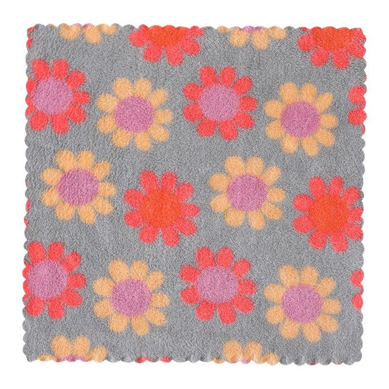 Sunflower Coral Fleece Soft Hand Towel - Absorbent Small Kitchen Dishcloth