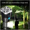 Powerful 4-5 Core LED Flashlight Built-in Battery USB Rechargeable COB Working Light Outdoor Home Torch Camping Search Lantern