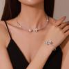 Shining Rhinestone Heart Collar Choker Necklace For Women Open Collar Necklace Torque Party Wedding Jewelry Gifts