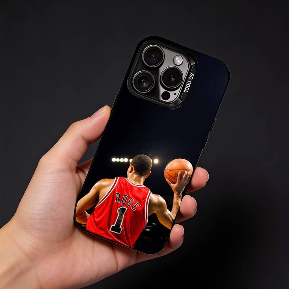 D-Derrick Rose 1 Phone Case For iPhone17, 16,15,14,13,12 Pro Max Black Candy Matte Shockproof Cover