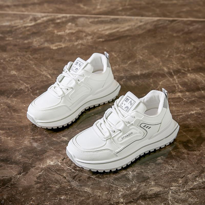 Women's Fashion Flat Shoes Spring New Round Head Deep Mouth Front Lacing Soft Sole Anti-slip Wear-resistant Sports Shoes