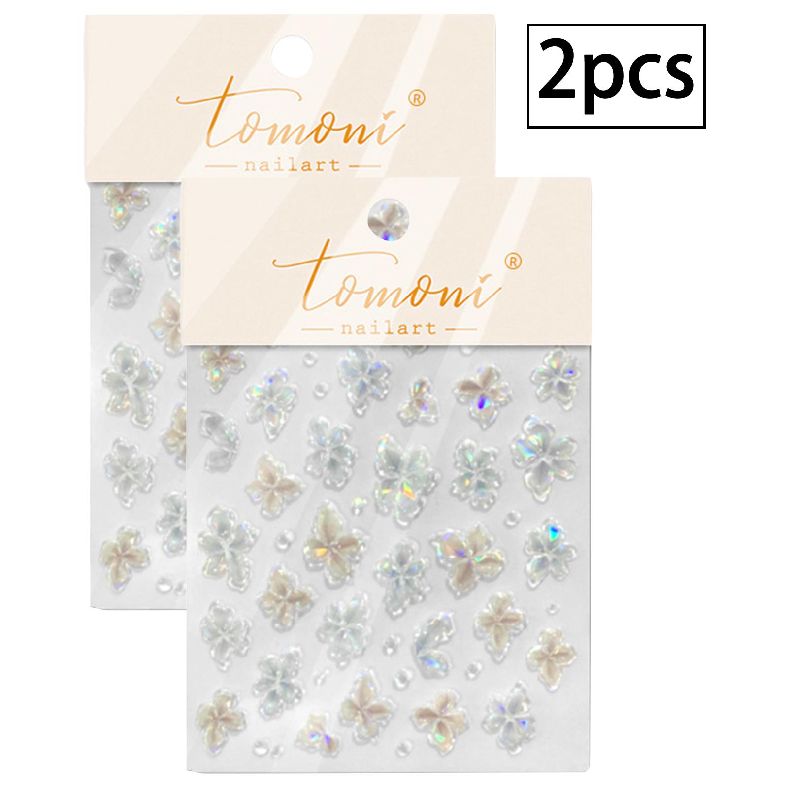 

2 шт. Элегантные наклейки для ногтей для женщин, девушек, глянцевые самоклеящиеся украшения для нейл-арта, маникюрные принадлежности, DIY аксессуары для ногтей, нежные цветочные узоры One Size
