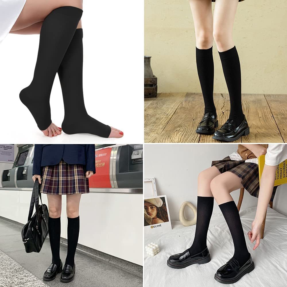 NANOOER Compression Toeless Elastic Sleeping Graduated Compression Compression and 3-Pair Socks, Stockings, Stockings, Knee-High Socks, Socks, Sports,