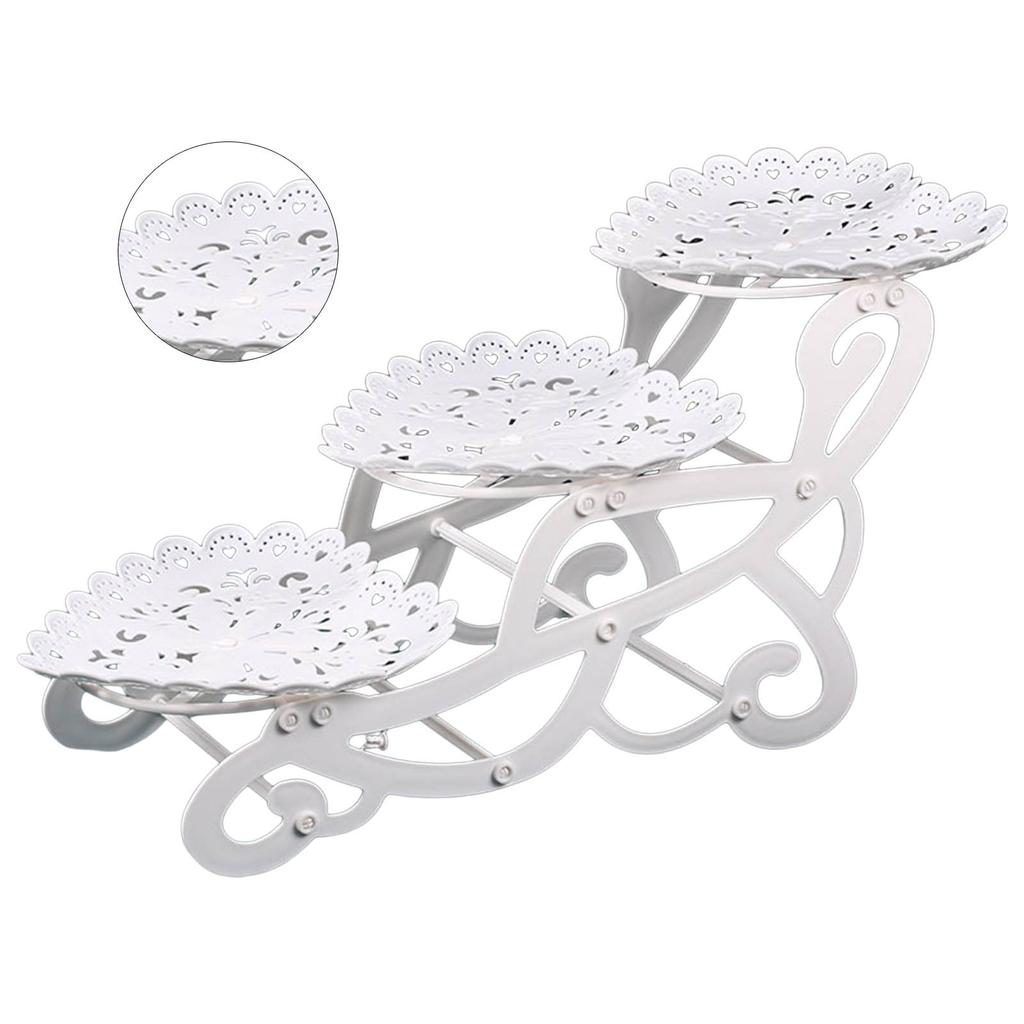European Dessert Table Fruit Tray 3 Layer Cake Stand Rack Wedding Party Candy Display Plastic Serving Holder for Banquet
