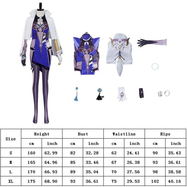 Yelan Cosplay Game Cosplay Bodysuit Sexy Krásné Uniform Paruka Kostýmy Halloween Party Oblečení