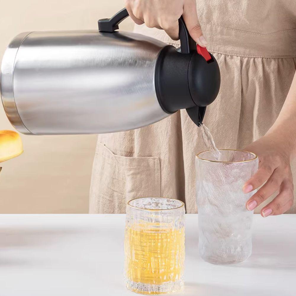 2L Thermoskanne Kaffeekanne Edelstahl Vakuum-Wasserflasche Haushalts-Isolierkanne Büro